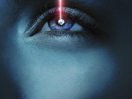 Laser in the eye during surgery